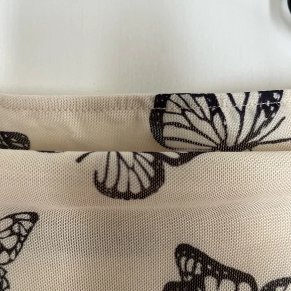 SHEIN Butterfly Print Crop Top - Cream - Picture 3 of 3
